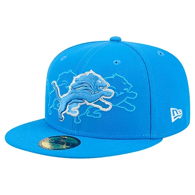 Casquette ajustée Tri-Hit 59FIFTY bleue des Lions de Detroit pour homme New Era