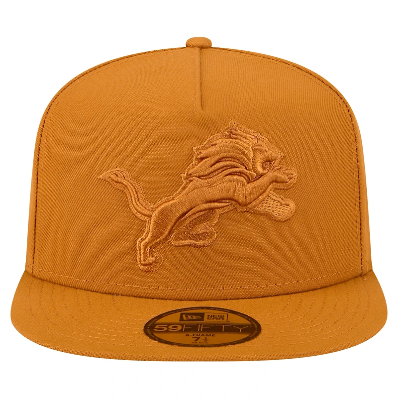 Men's New Era  Brown Detroit Lions Color Pack A-Frame 59FIFTY Fitted Hat