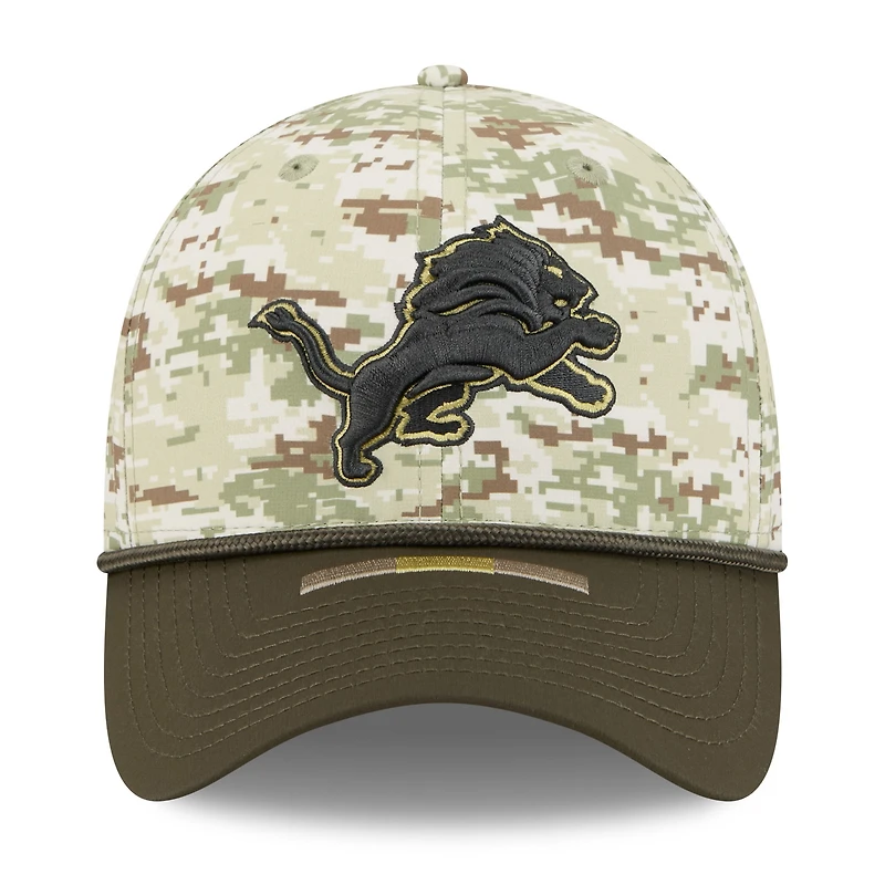 Men's New Era Camo/Dark Green Detroit Lions 2025 Salute to Service 39THIRTY Flex Hat