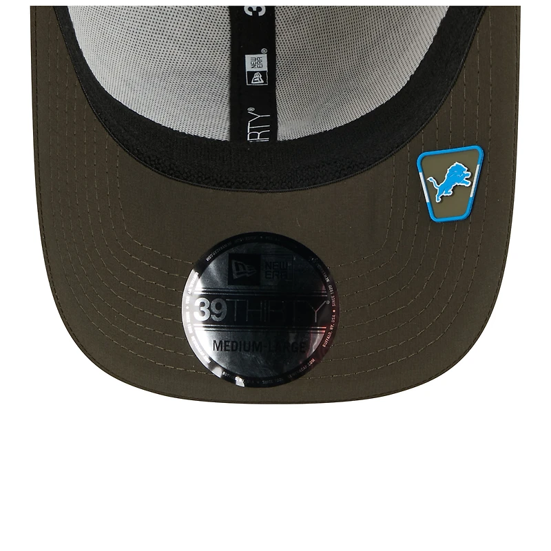 Men's New Era Camo/Dark Green Detroit Lions 2025 Salute to Service 39THIRTY Flex Hat