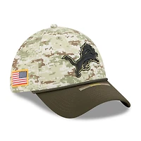 Men's New Era  Camo/Dark Green Detroit Lions 2025 Salute to Service 39THIRTY Flex Hat