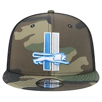 Men's New Era Camo Detroit Lions Alternate Logo Main Trucker 9FIFTY Snapback Hat