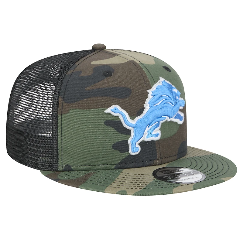 Casquette à visière rabattable 9FIFTY à motif camouflage Detroit Lions de New Era pour homme