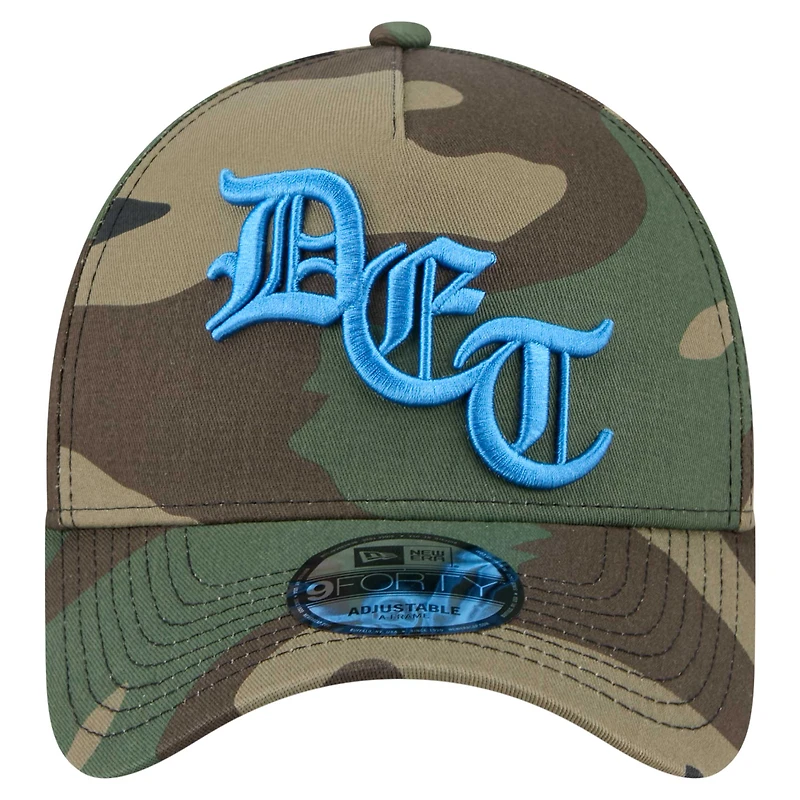Casquette ajustable New Era Camo Detroit Lions Mystic Camo A-Frame 9FORTY pour homme