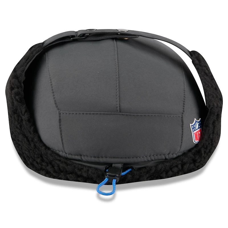 Casquette ajustable à oreilles de chien pour homme New Era, couleur charbon, Detroit Lions 2025 Sideline Runner