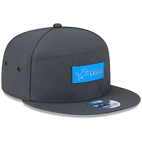Men's New Era Charcoal Detroit Lions 2025 Sideline Cold Weather Split Panel 9FIFTY Snapback Hat