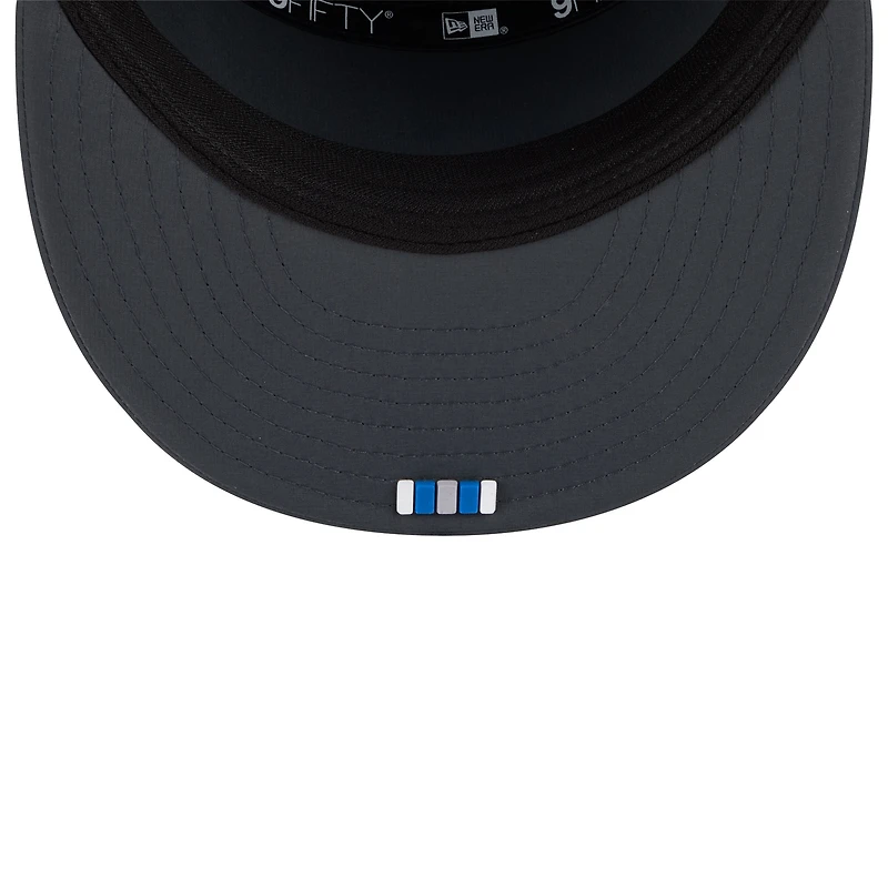 Men's New Era Charcoal Detroit Lions 2025 Sideline Cold Weather Split Panel 9FIFTY Snapback Hat