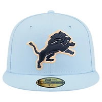 Men's New Era Coastal Blue Detroit Lions 59FIFTY Fitted Hat