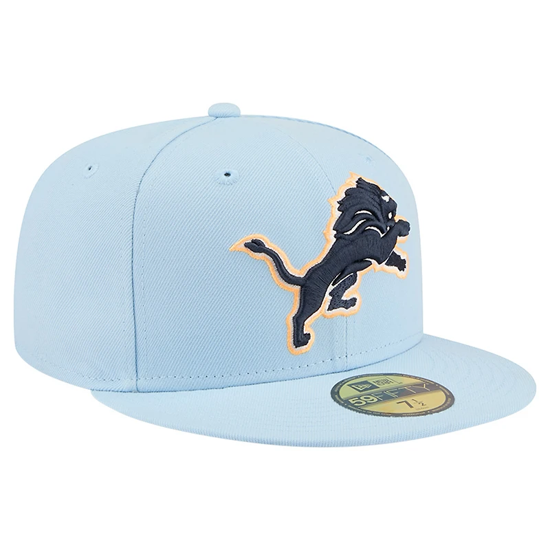 Men's New Era Coastal Blue Detroit Lions 59FIFTY Fitted Hat