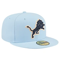 Men's New Era Coastal Blue Detroit Lions 59FIFTY Fitted Hat