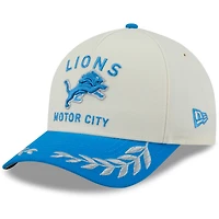 Casquette ajustable New Era 9FORTY A-Frame M-Crown crème/bleu pour homme, Detroit Lions, draft NFL 2025