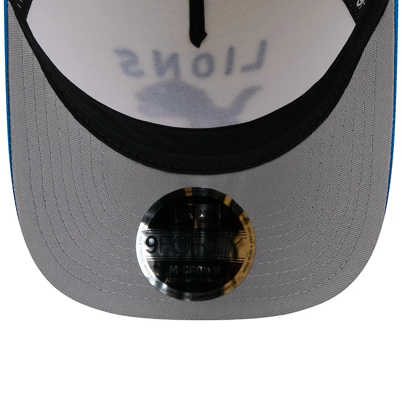 Men's New Era Cream/Blue Detroit Lions 2025 NFL Draft 9FORTY M-Crown A-Frame Adjustable Hat