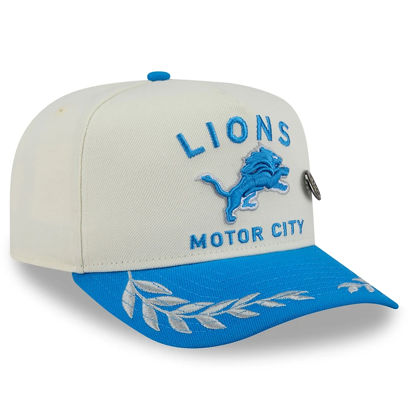 Men's New Era Cream/Blue Detroit Lions 2025 NFL Draft A-Frame 59FIFTY Fitted Hat