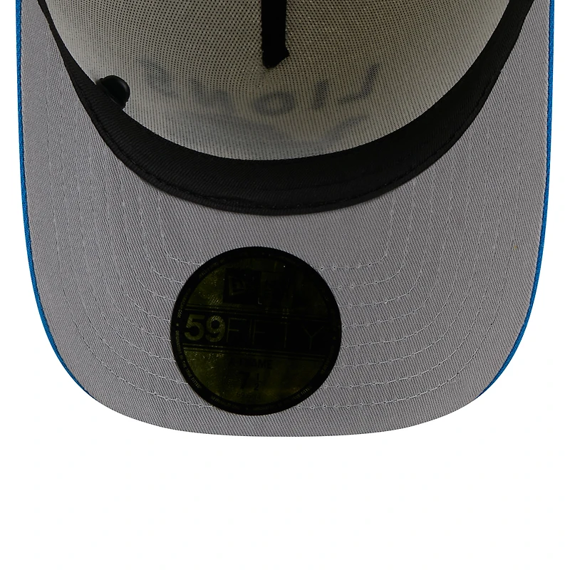 Casquette ajustée New Era 59FIFTY crème/bleue Detroit Lions 2025 NFL Draft