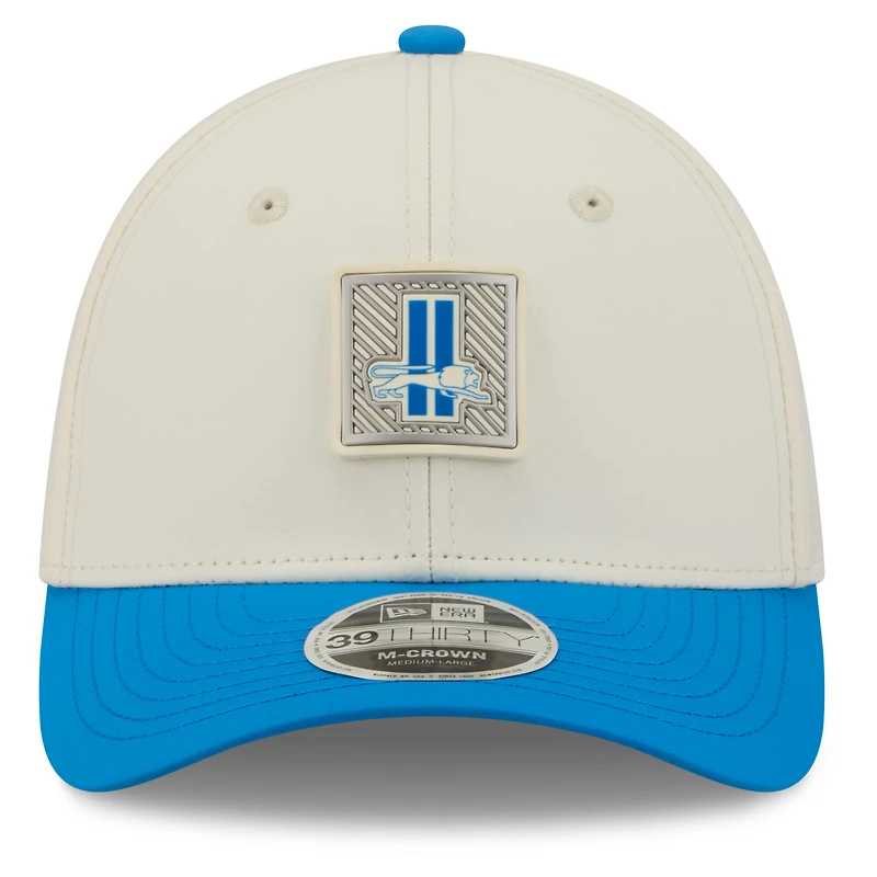 Men's New Era Cream/Blue Detroit Lions 2026 NFL Training Camp 39THIRTY Flex Hat