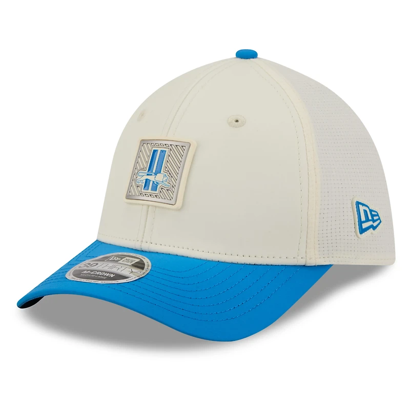 Men's New Era Cream/Blue Detroit Lions 2026 NFL Training Camp 39THIRTY Flex Hat