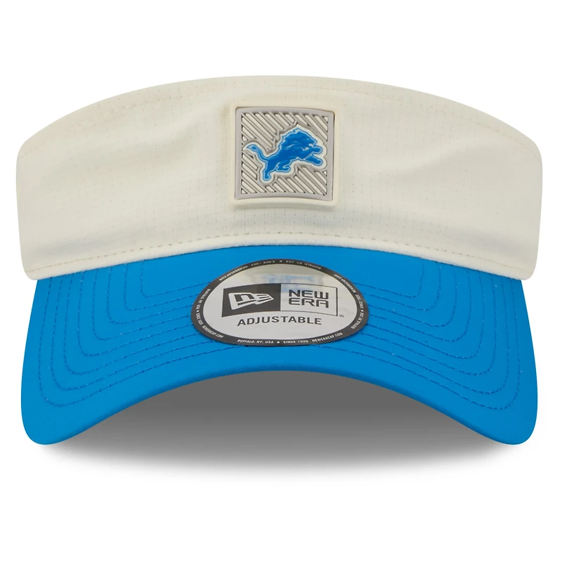 Men's New Era Cream/Blue Detroit Lions 2026 NFL Training Camp Adjustable Visor