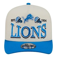 Men's New Era  Cream/Blue Detroit Lions A-Frame 9FIFTY Snapback Hat