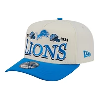 Men's New Era  Cream/Blue Detroit Lions A-Frame 9FIFTY Snapback Hat