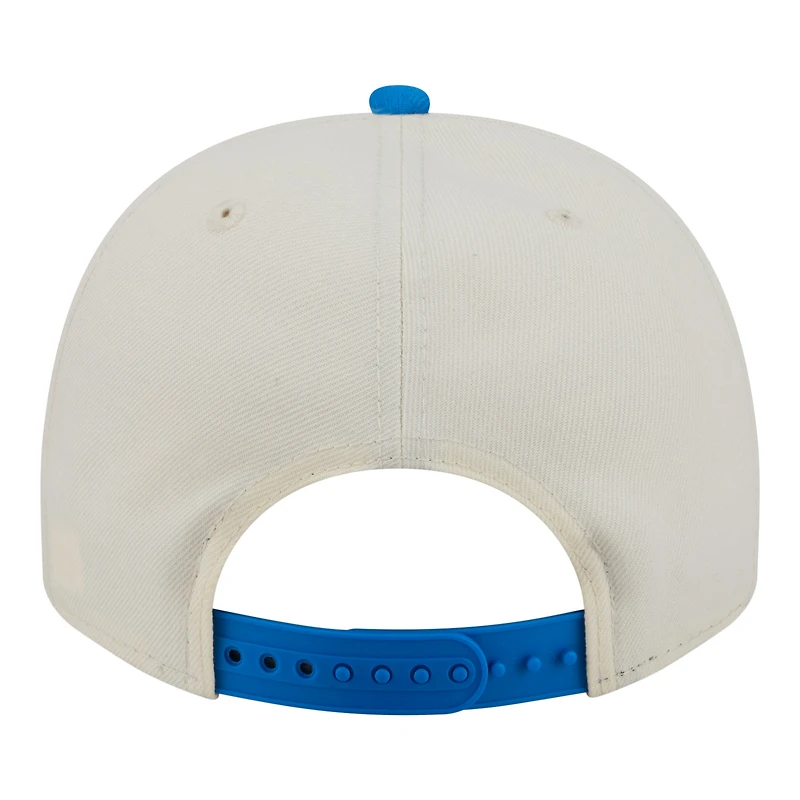 Men's New Era Cream/Blue Detroit Lions A-Frame 9FIFTY Snapback Hat