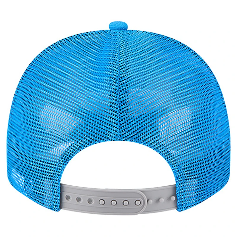 Casquette snapback A-Frame 9FIFTY Trucker pour homme, couleur crème/bleue, des Detroit Lions