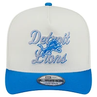 Men's New Era  Cream/Blue Detroit Lions Chainstitch A-Frame 9FIFTY Adjustable Hat