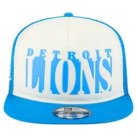 Men's New Era Cream/Blue Detroit Lions  Cutout A-Frame 9FIFTY Snapback Hat