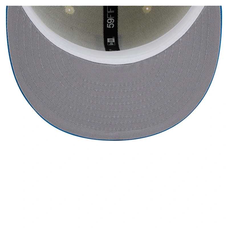 Men's New Era Cream/Blue Detroit Lions Main 59FIFTY Fitted Hat