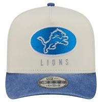 Men's New Era  Cream/Blue Detroit Lions Washed A-Frame 9FIFTY Snapback Hat