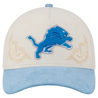 Men's New Era  Cream/Blue Detroit Lions Western 9FORTY A-Frame Adjustable Hat