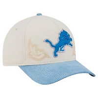 Men's New Era  Cream/Blue Detroit Lions Western 9FORTY A-Frame Adjustable Hat