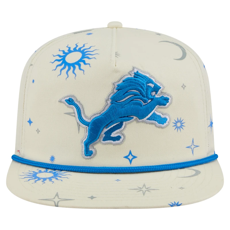 Casquette snapback Celestial Golfer pour homme New Era crème Detroit Lions