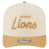 Men's New Era  Cream Detroit Lions Herringbone 9FIFTY A-Frame Snapback Hat