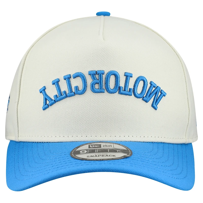 Men's New Era Cream Detroit Lions Upside Down 9FIFTY A-Frame Snapback Hat