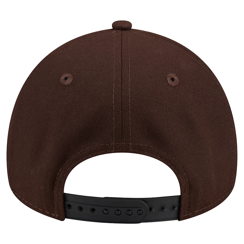 Men's New Era  Dark Brown Detroit Lions Burnt Wood A-Frame 9FORTY Adjustable Hat