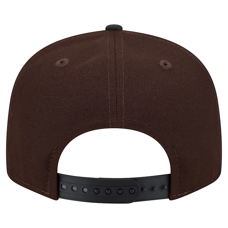 Casquette snapback New Era 9FIFTY pour homme, marron foncé, motif camouflage Detroit Lions Burnt Wood.