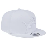 Men's New Era Detroit Lions Main White on White 9FIFTY Snapback Hat