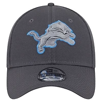 Men's New Era Graphite Detroit Lions  Main 39THIRTY Flex Hat