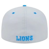Men's New Era Gray/Blue Detroit Lions Flipside Two-Tone 59FIFTY Fitted Hat