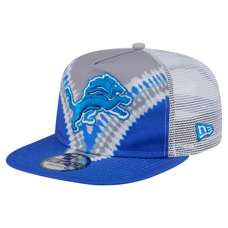 Casquette de golf à visière rabattable Detroit Lions gris/bleu New Era pour homme