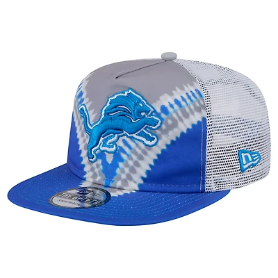 Men's New Era Gray/Blue Detroit Lions Throwback Dye Golfer Snapback Hat