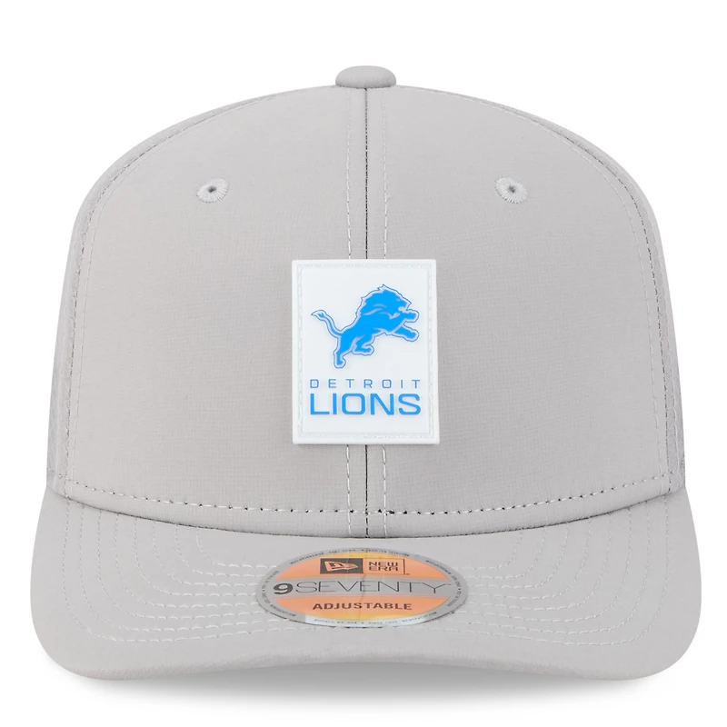 Men's New Era Gray Detroit Lions 2025 Sideline 9SEVENTY Adjustable Trucker Hat