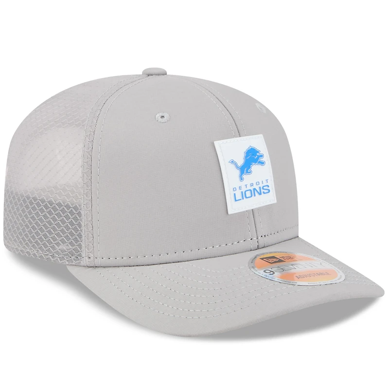 Men's New Era Gray Detroit Lions 2025 Sideline 9SEVENTY Adjustable Trucker Hat