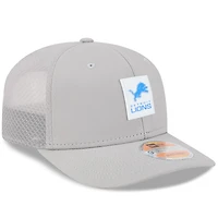 Men's New Era Gray Detroit Lions 2025 Sideline 9SEVENTY Adjustable Trucker Hat