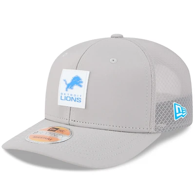 Men's New Era Gray Detroit Lions 2025 Sideline 9SEVENTY Adjustable Trucker Hat