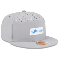 Casquette snapback 9FIFTY grise à panneau fendu pour homme des Detroit Lions 2025 de New Era