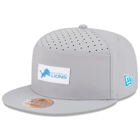 Casquette snapback 9FIFTY grise à panneau fendu pour homme des Detroit Lions 2025 de New Era