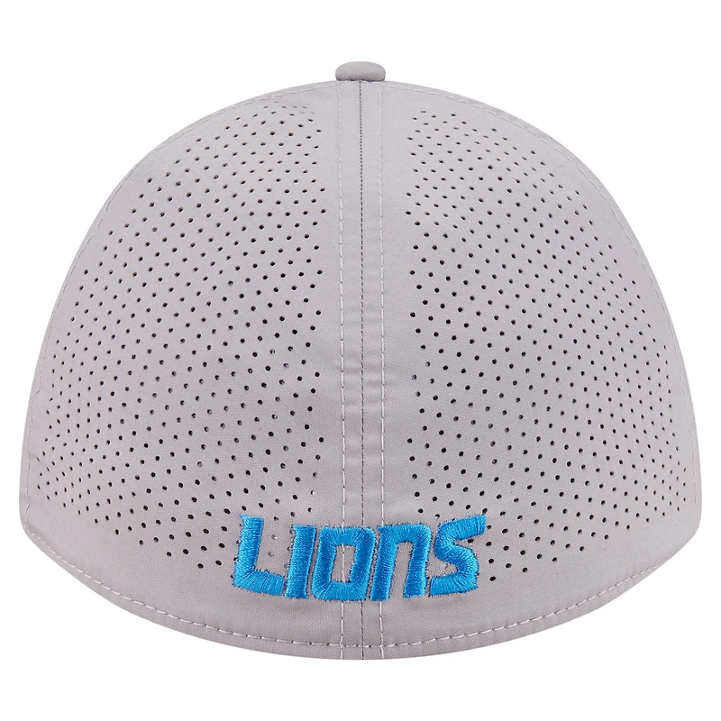Men's New Era Gray Detroit Lions 39THIRTY M-Crown Flex Fit Hat