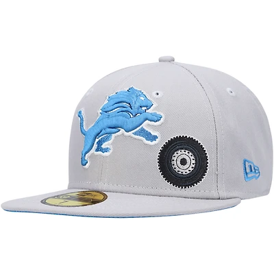 Casquette ajustée 59FIFTY Detroit Lions City New Era grise pour homme