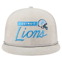 Men's New Era Gray Detroit Lions Cord Rope Corduroy 9FIFTY Snapback Hat